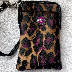 COACH Leopard Print Wristlet